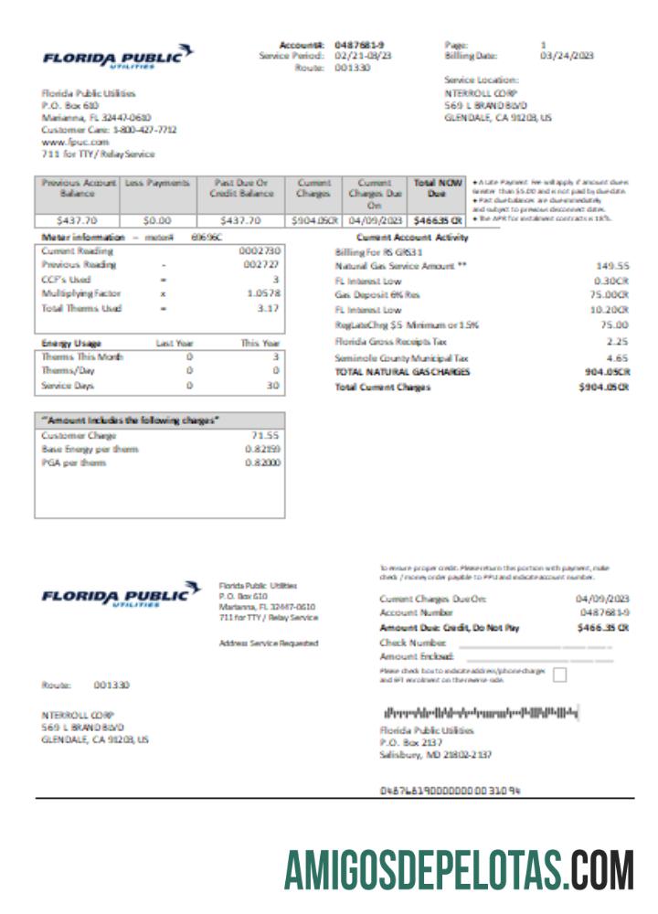 Projeto de lei de serviços públicos de serviços públicos da Flórida, SCR amostra